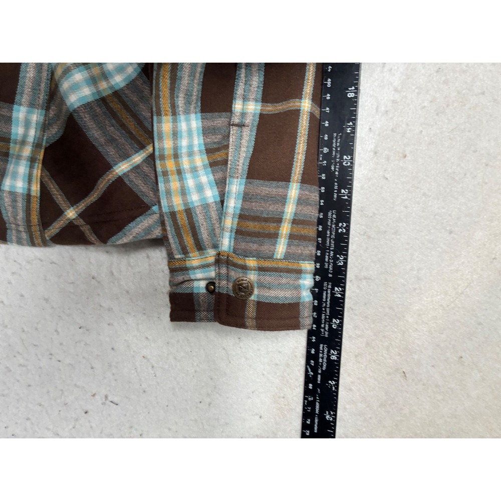 NWT Noble Outfitters Womens Brown Plaid Sherpa Lined Flannel Shirt Jacket - Picture 11 of 11